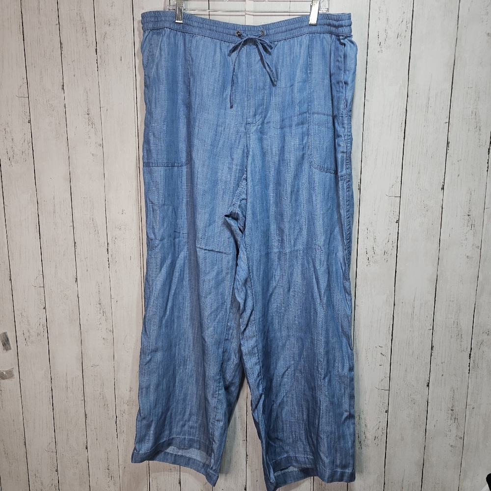 NWOT Lands End Women's High Rise TENCEL Fiber Drapey Wide Leg Pants Size 20W. - Picture 3 of 11